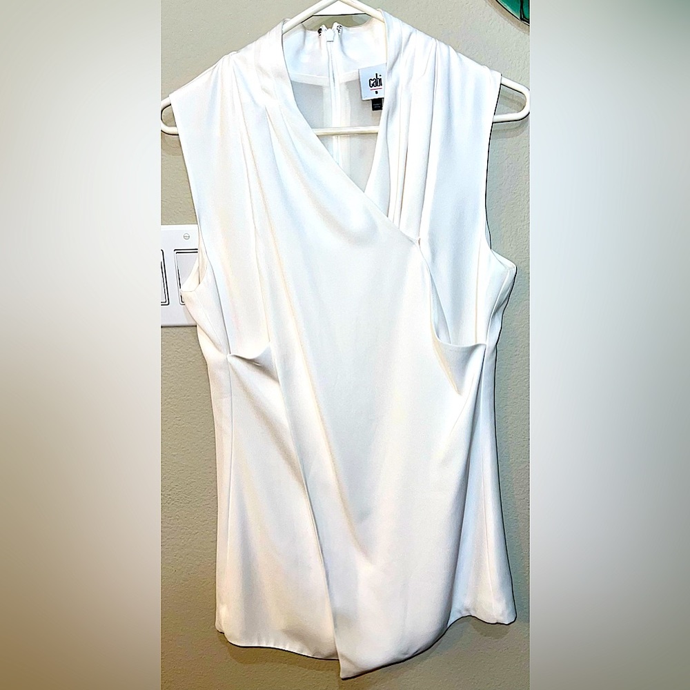 Cabi White Sleeveless Blouse Sz 8
